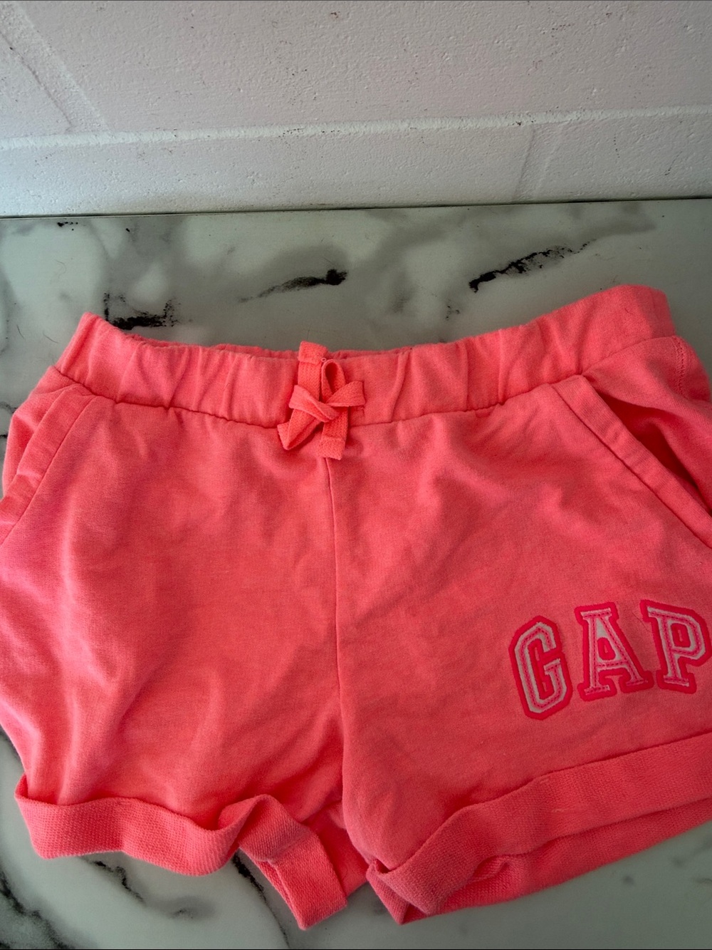 GAP KIDS bright Coral Tie-Waist Athletic Shorts